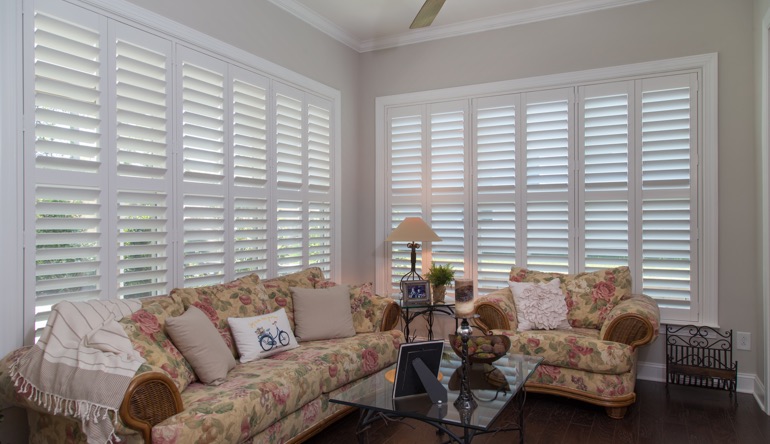Fort Myers sunroom indoor shutters